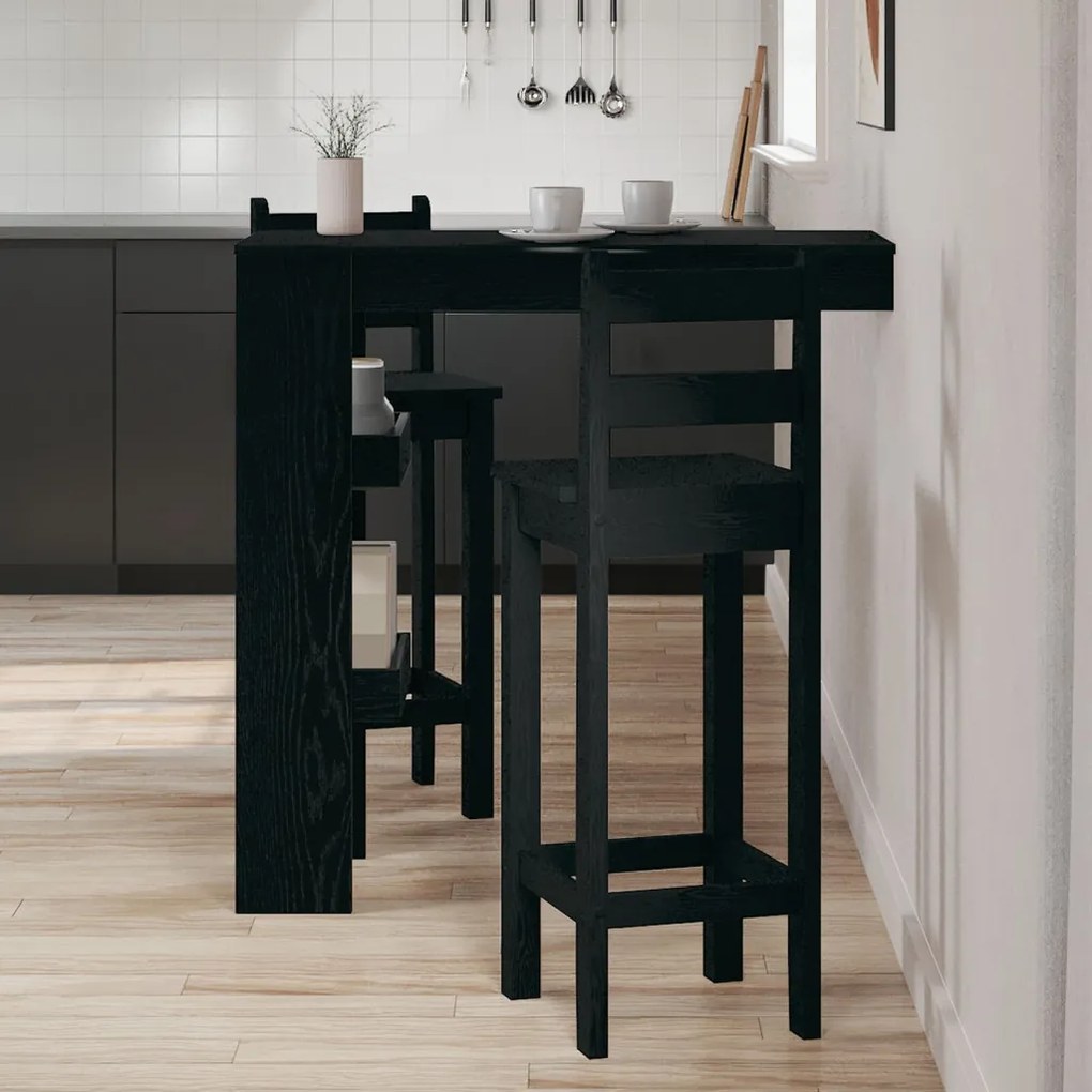 Falra szerelhető bárasztal - Fekete tölgy - 102x55x103.5 cm - Mérnöki fából készült