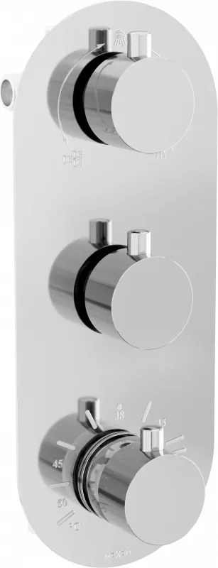 Mexen Kai termosztatikus fürdő- és zuhanycsaptelep 3 kimenetes, króm - 77603-00