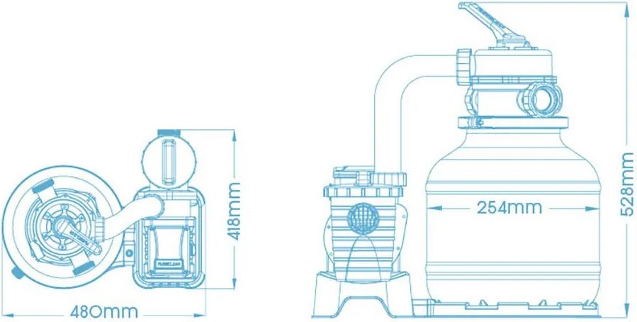 Flowclear Homokszűrős vízforgató 5,6 m³/h, ChemConnect vegyszeradagolóval