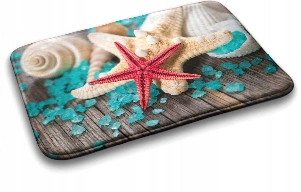 Fürdőszobaszőnyeg Kagylók Tengeri csillag 75x45 cm