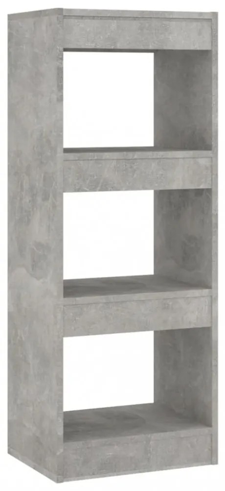 betonszürke szerelt fa könyvszekrény/térelválasztó 40x30x103 cm