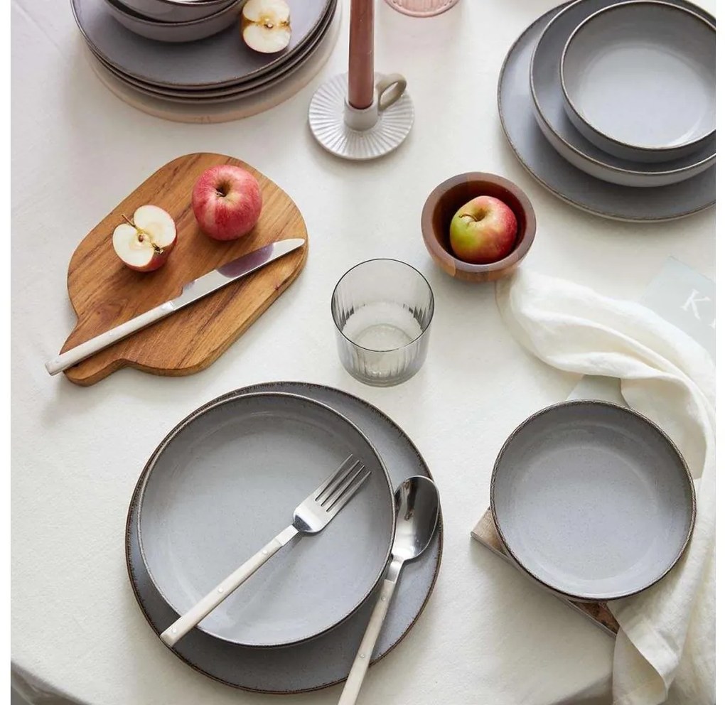 12 darabos étkészlet szürke/porcelán