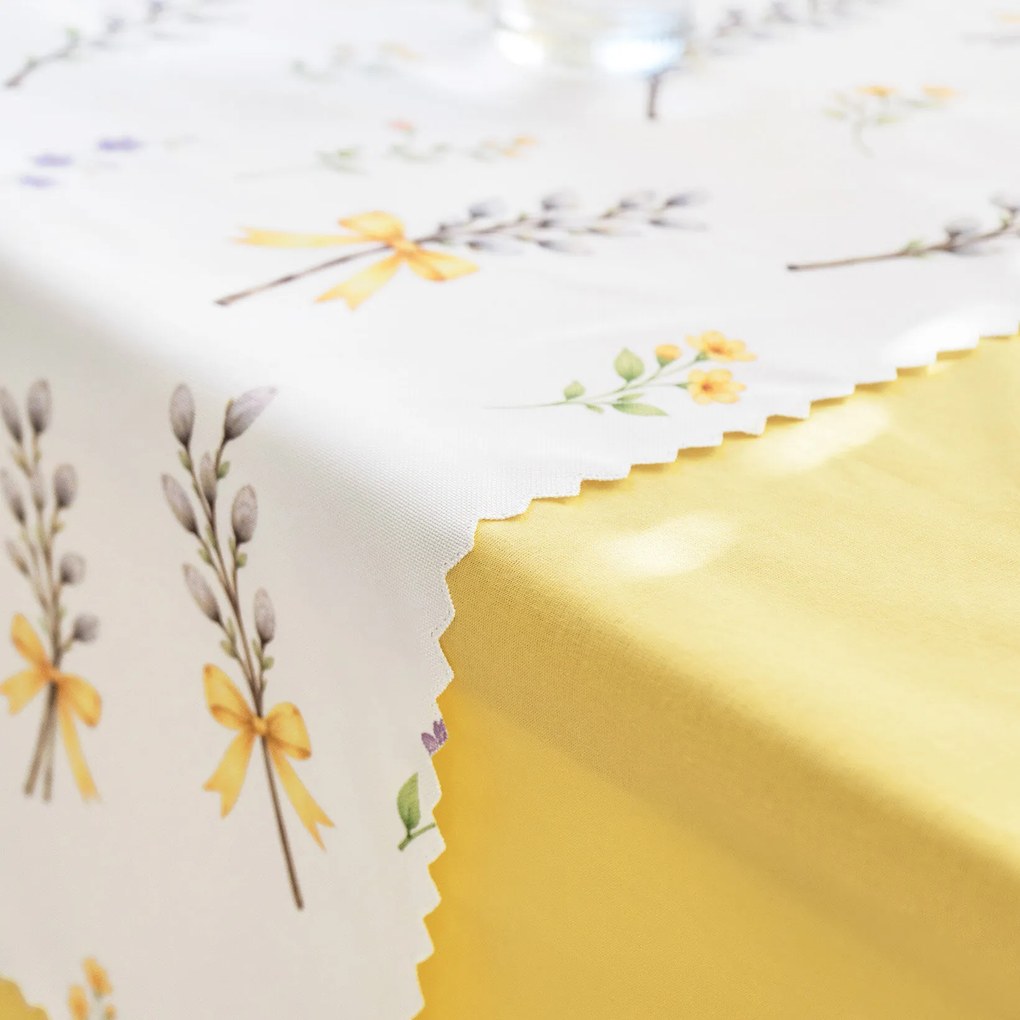 Goldea tavaszi teflonbevonatú asztali futó - barka mintás 35x120 cm