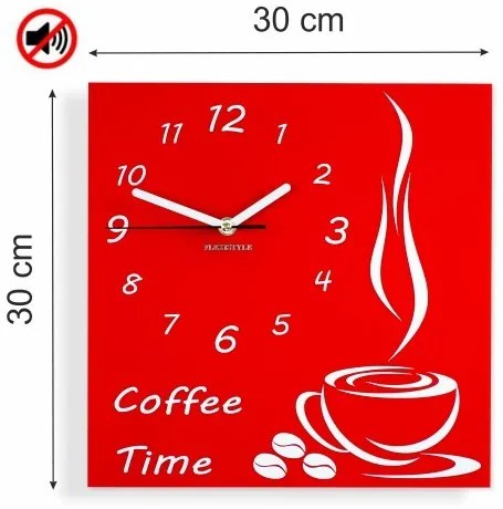 Konyhai falióra Coffee Time rózsaszín