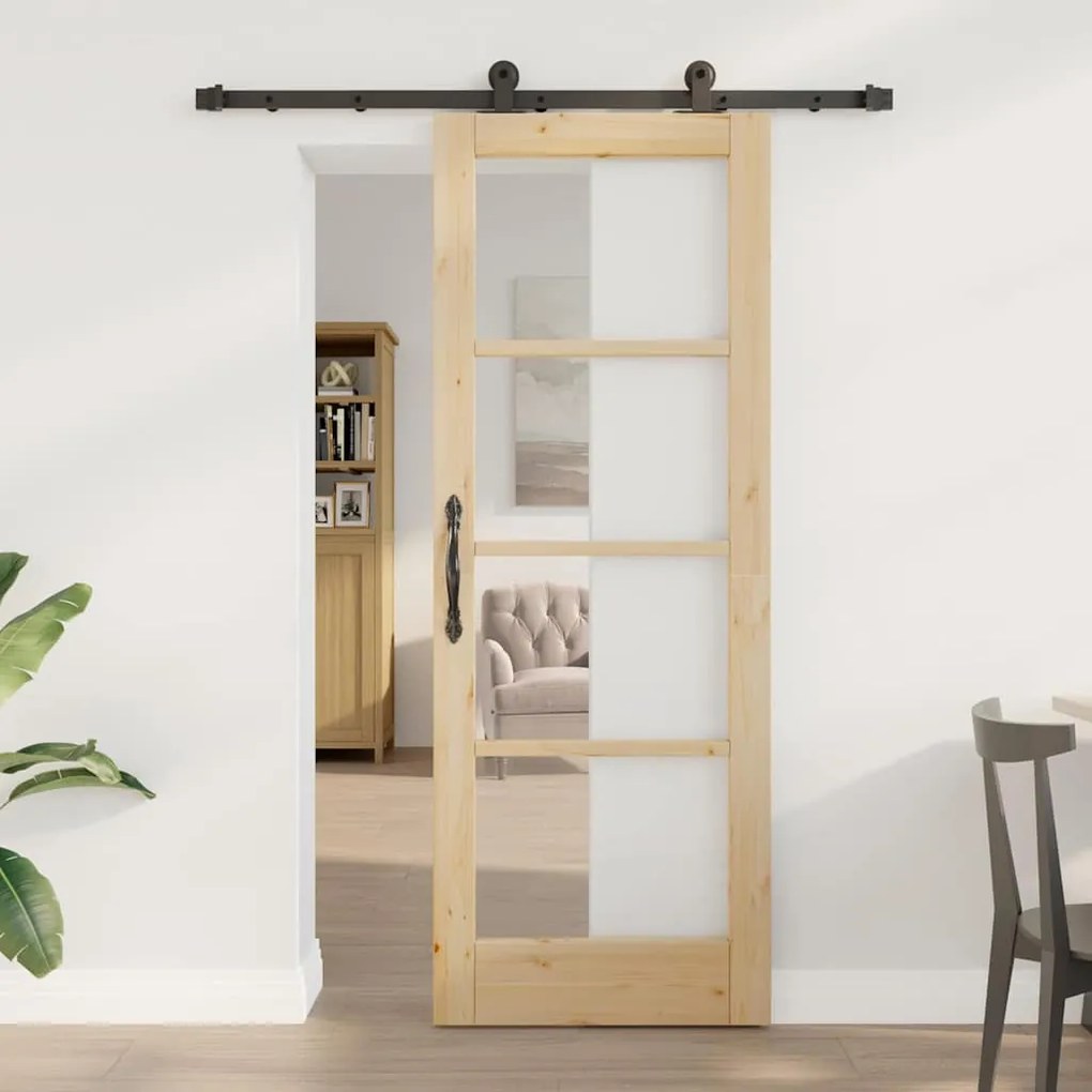 Csúszó Ajtó ORKDAL Barna 73.5 x 198.5 cm Fa és fém