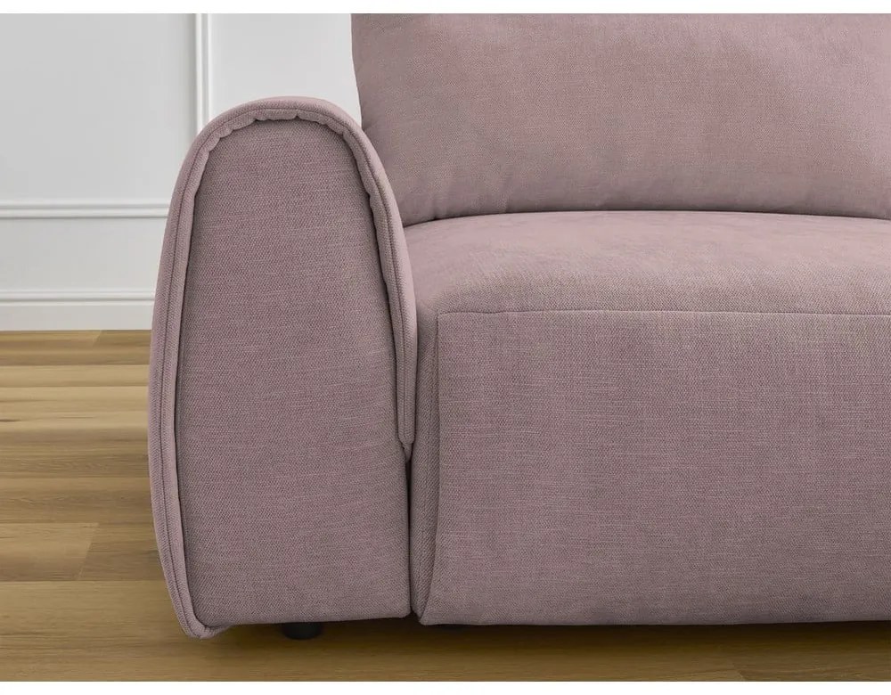 Világos rózsaszín sarokkanapé Aden – Bobochic Paris
