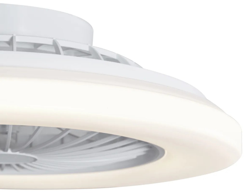 Mennyezeti ventilátor fehér 48,5 cm LED-del, Kelvinben dimmelhető, távirányítóval - Clemo