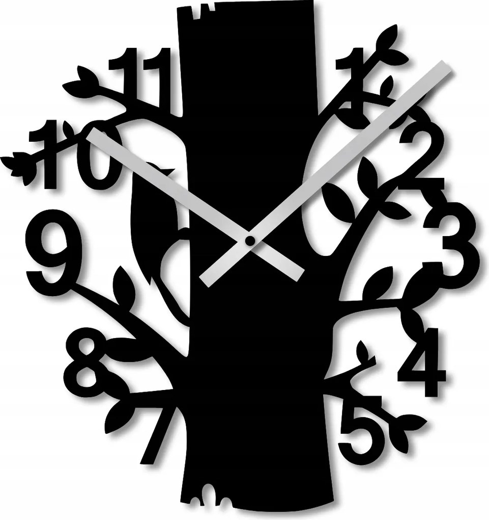 Falióra 50 cm Falióra Nagy Fa Óra Fekete Fa 3D