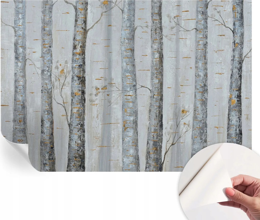 Fotótapéta Öntapadós Dekoratív tapéta Nyírfák 152x104 cm