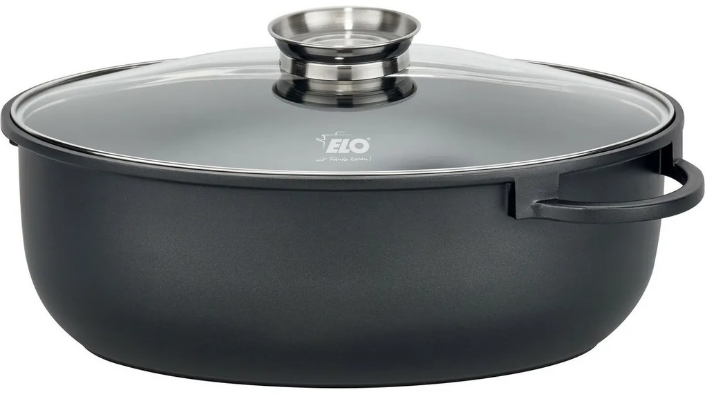 Elo 80038 Sütőedény üveg fedéllel és aromafogantyúval Alucast 38 x 25 cm