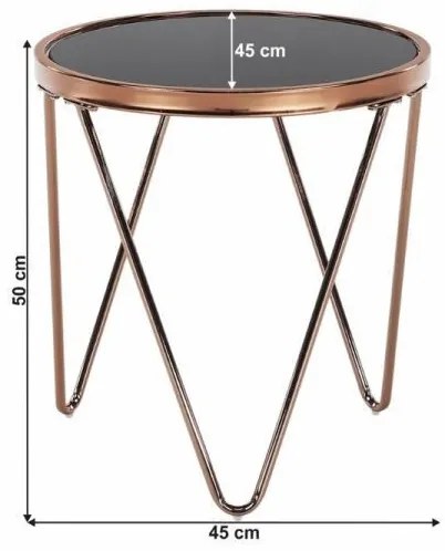 VALERO kisasztal rose gold rózsaszín/fekete