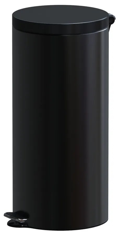 Léptetős szemetes, 30 l, fekete