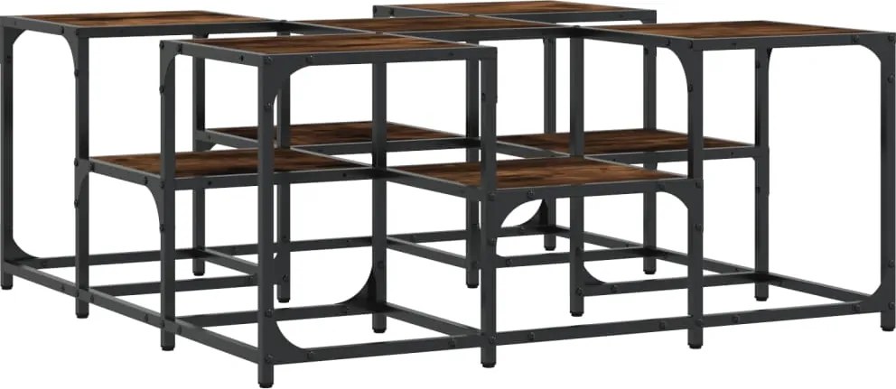 vidaXL füstös tölgy színű szerelt fa dohányzóasztal 91 x 91 x 40 cm