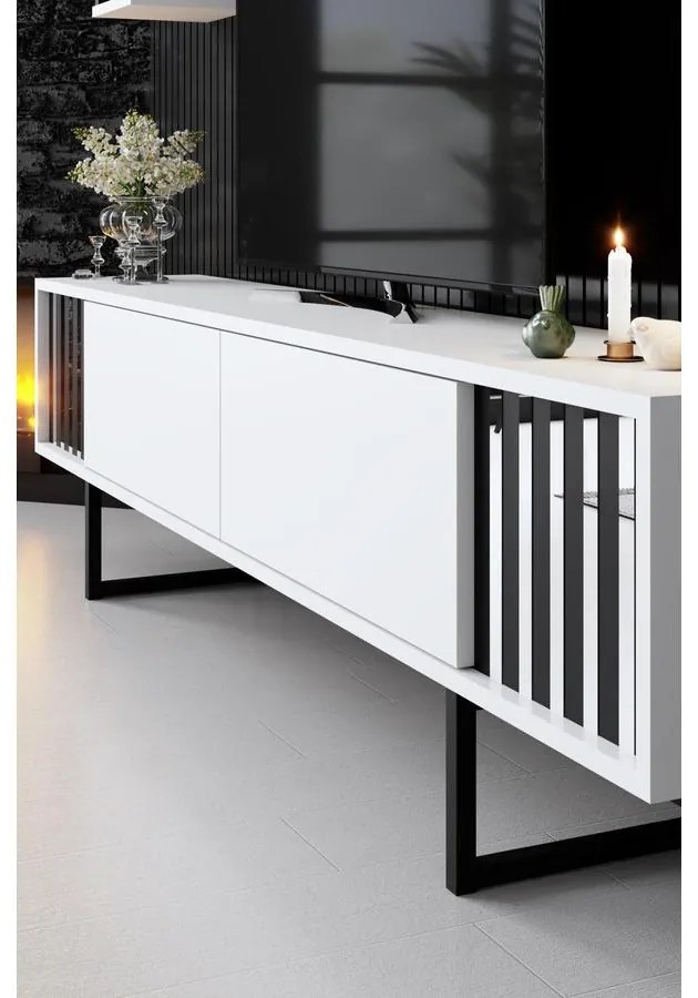 TV szekrény Chrome Line - White, Black