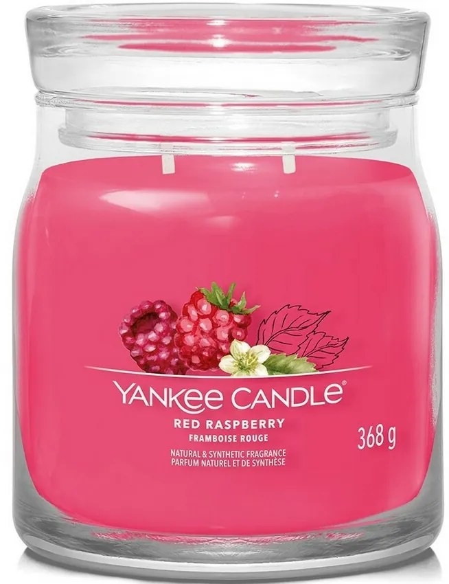 Yankee Candle Signature Red Raspberryillatgyertya, közepes méretű, 368 g, M