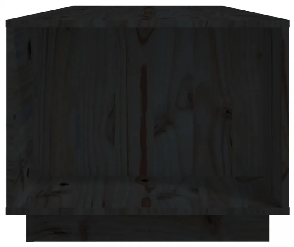 fekete tömör fenyőfa dohányzóasztal 110x50x40 cm