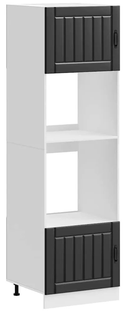 Lucca 2 db fekete színű szerelt fa sütőszekrények