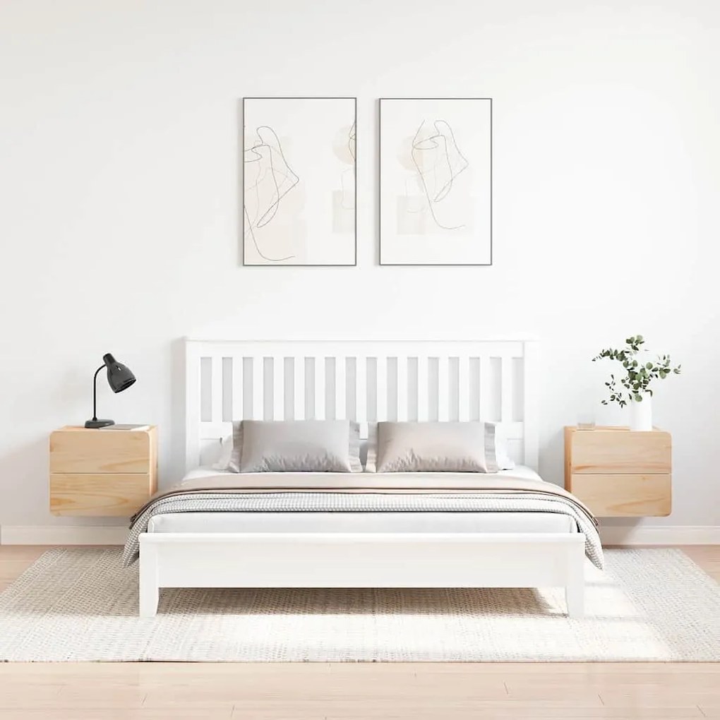 Éjjeli asztal fiókkal 2 pcs Barna 39 x 34 x 33 cm Tömör fenyőfa