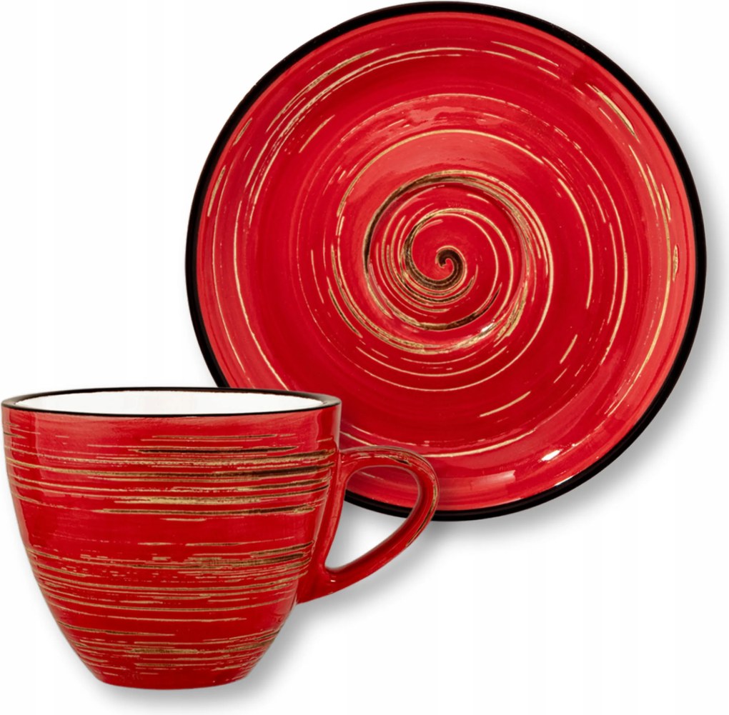Kávéscsésze 110 ml csészealjjal 12 cm Wilmax porcelán piros