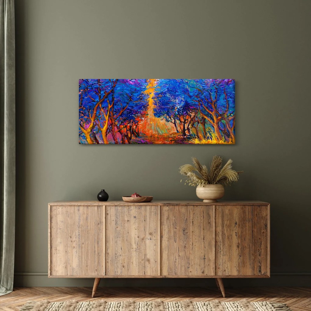Kép - őszi fa koronák, modern impresszionizmus (120x50 cm)