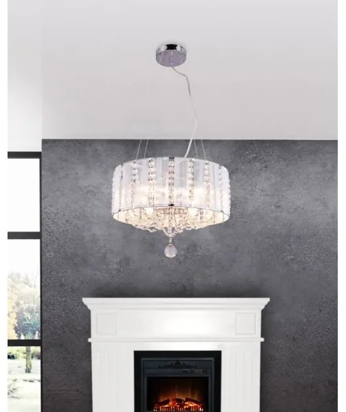 Globo 15091H - Kristálycsillár zsinóron WALLA 4xE14/40W/230V