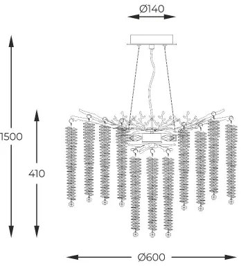 Zuma Line MD3720-1-EGN - Csillár zsinóron DIJON 8xG9/3,5W/230V arany