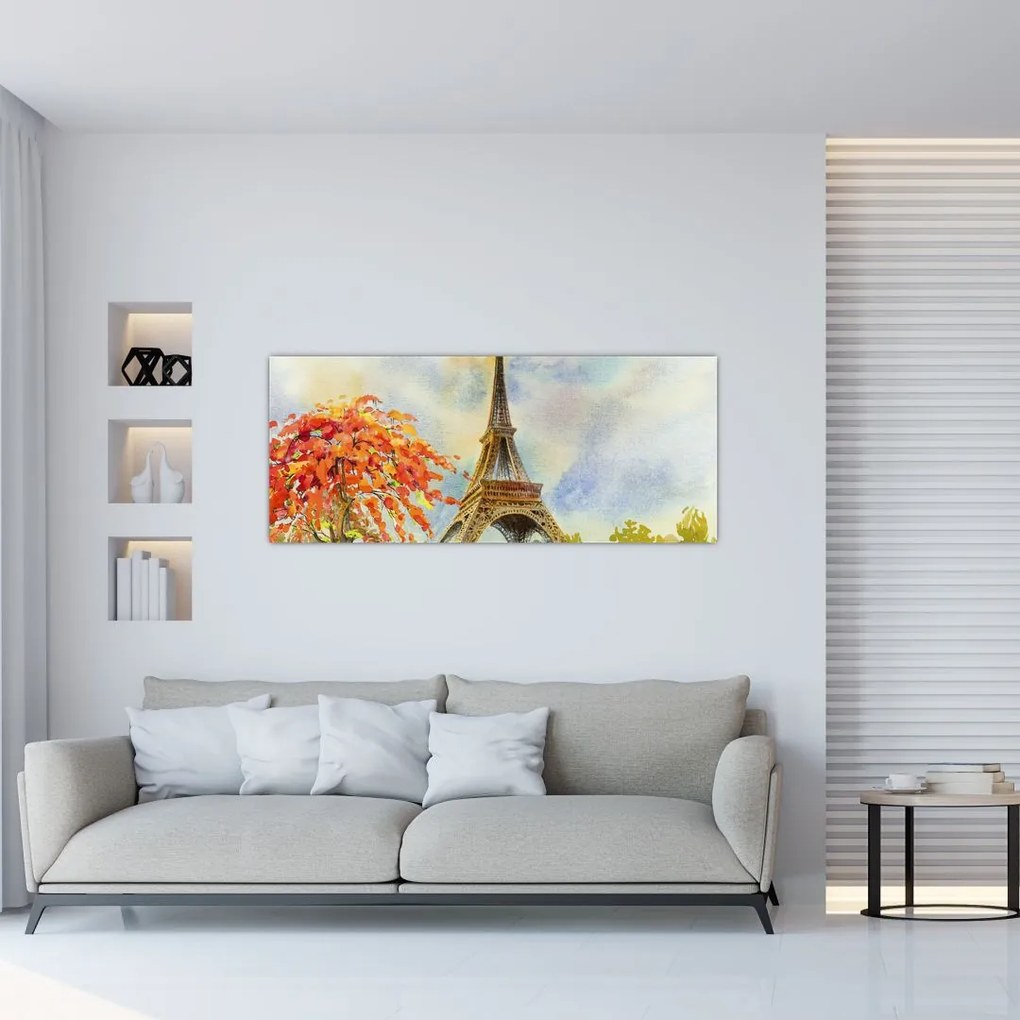 Festett kép az Eiffel-torony (120x50 cm)