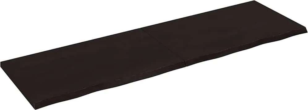 vidaXL sötétbarna kezelt tömör tölgyfa fali polc 200 x 60 x (2-4) cm