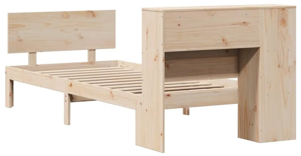 tömör fenyőfa könyvespolcos ágy matrac nélkül 75 x 190 cm