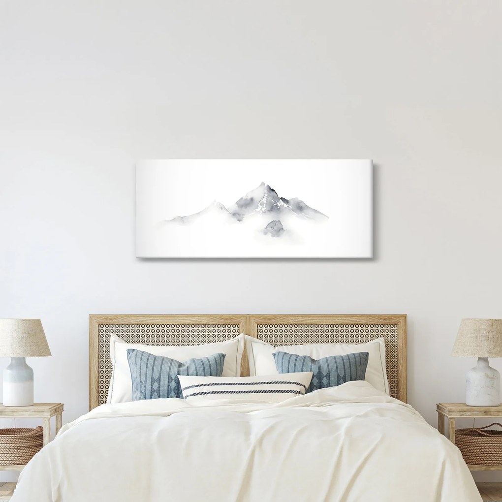 Kép - Tinta festmény hegyek (120x50 cm)