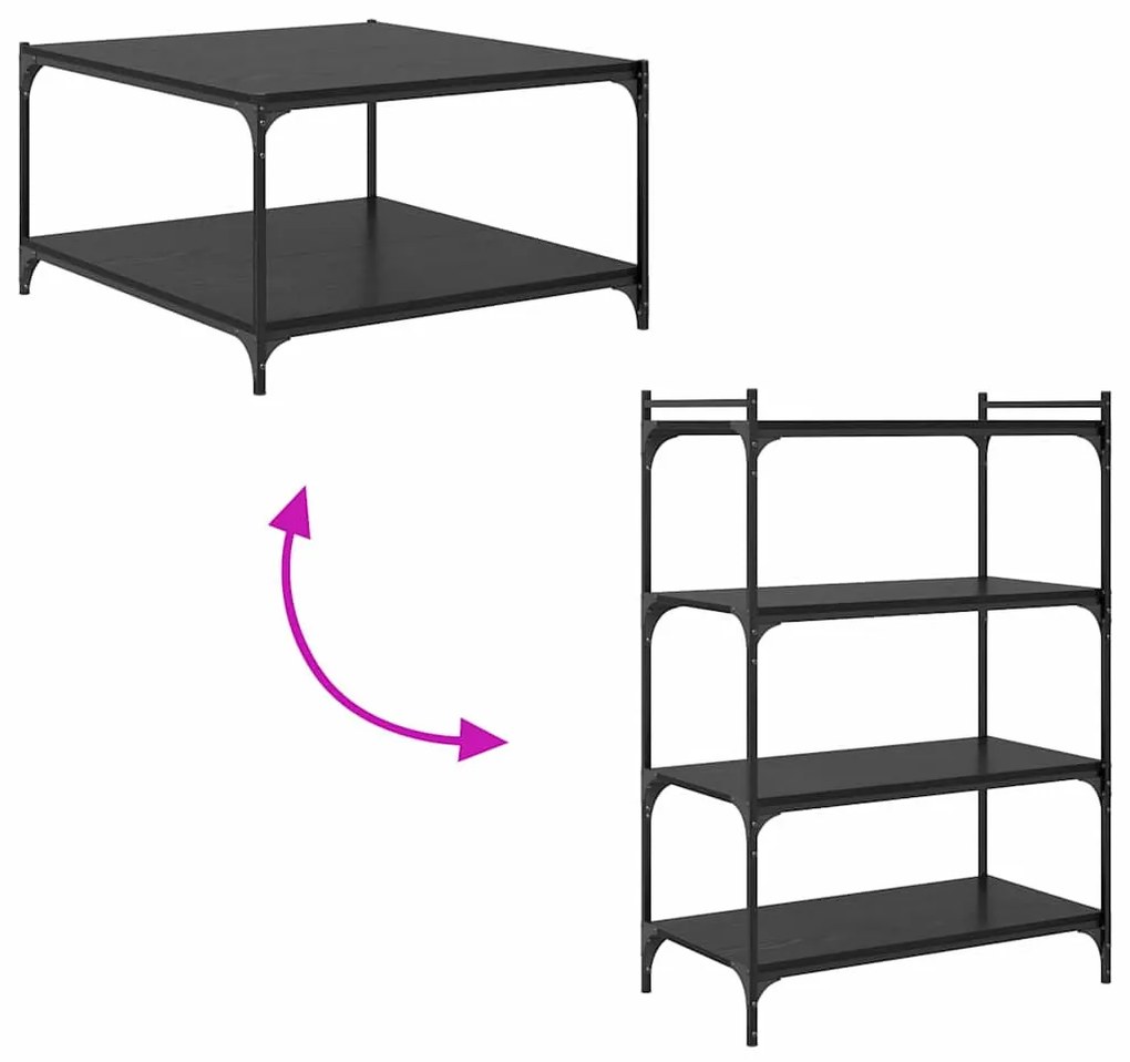 Polcos könyvespolc 4 pcs Fekete 80 x 40 x 1.5 cm Faanyag