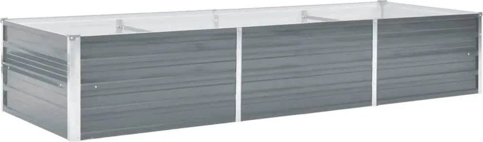 vidaXL szürke horganyzott acél kerti magaságyás 240 x 80 x 45 cm