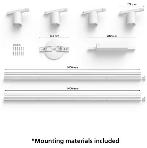 Philips-KÉSZLET 4xLED RGB Dimmelhető lámpa sínrendszerhez Hue LED RGB/20,8W/230V