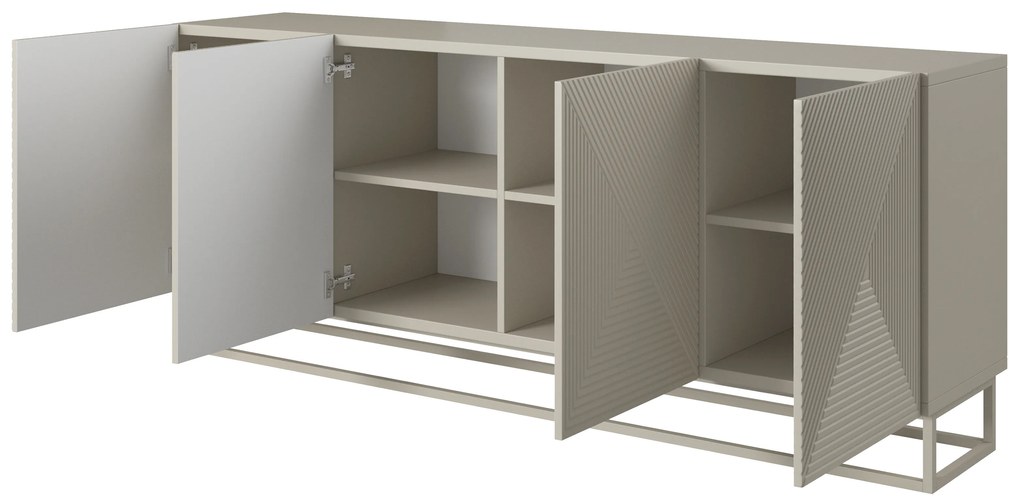 Asha komód 200 cm négyajtós - kasmír / kasmír lábazat