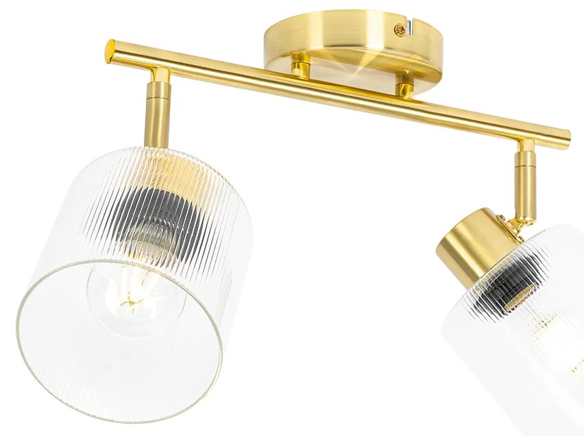 Mennyezeti spotlámpa arany üveggel 2-lámpás állítható - Laura