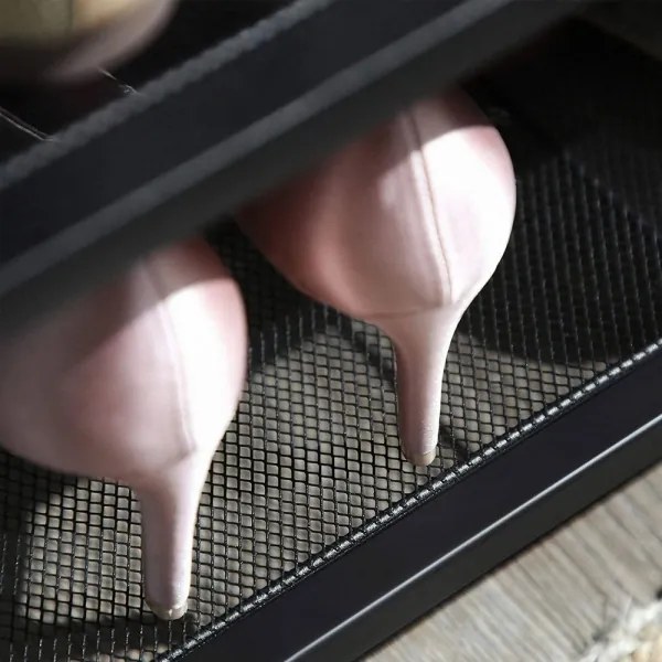 Cipőtartó szekrény DAVOR barna/fekete