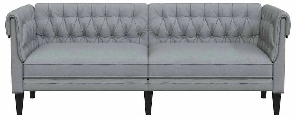 Chesterfield kanapé Világosszürke 201.5 x 74.5 x 74.5 cm szövet