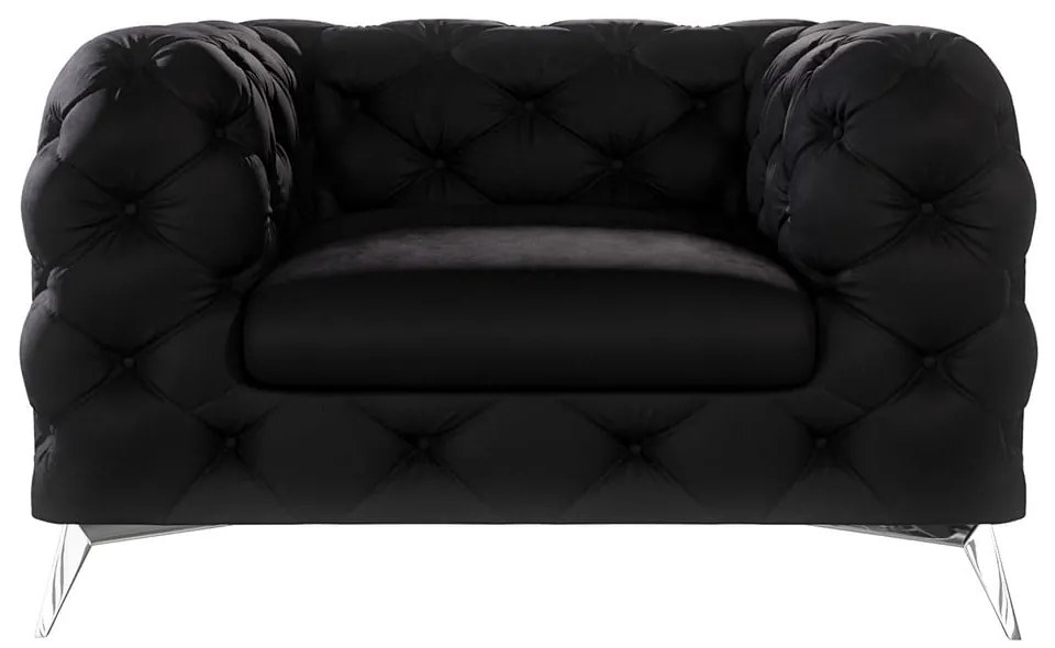 Fekete bársony fotel Chelsea – Ropez