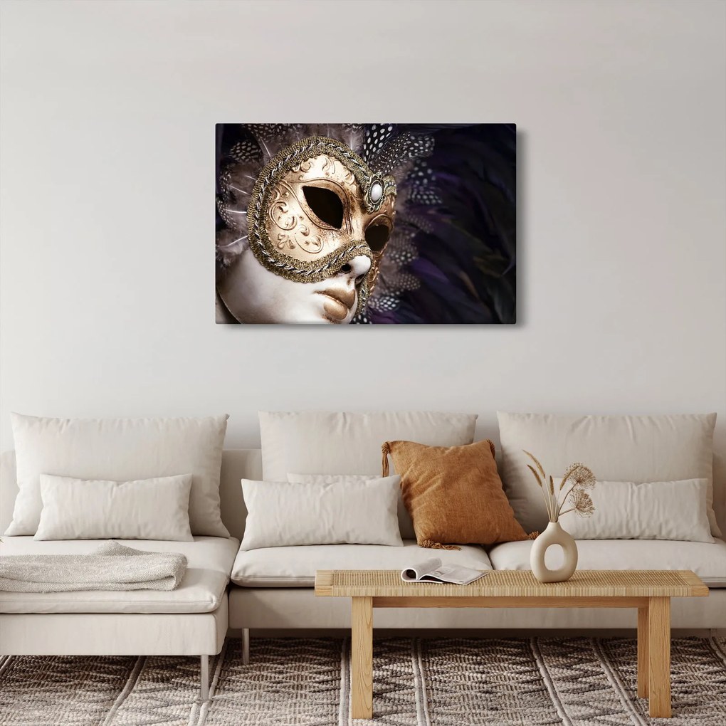 Egy maszkkal ellátott szobor képe (90x60 cm)