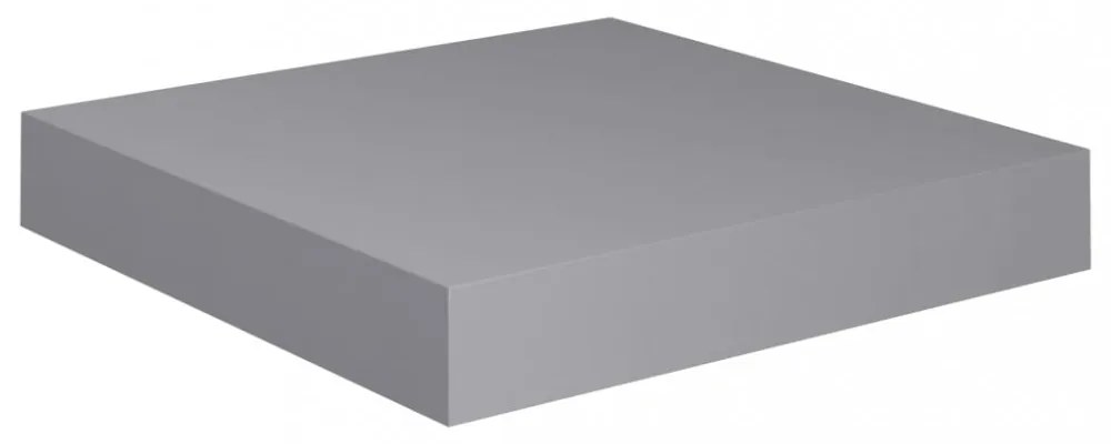 2 db szürke MDF lebegő fali polc 23 x 23,5 x 3,8 cm