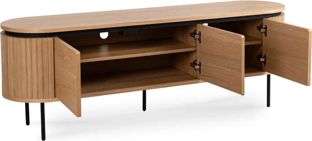 TV-szekrény 160 cm méretben, háromajtós kivitelben, tölgy színben BECK