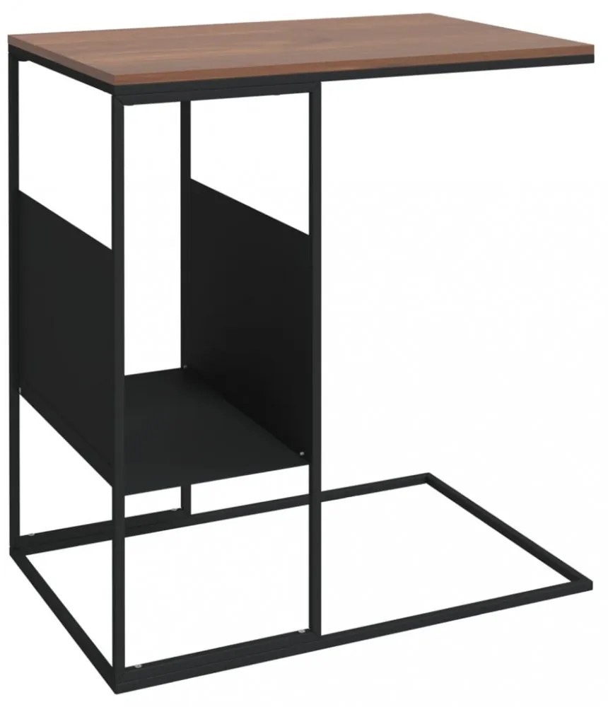 fekete szerelt fa kisasztal 55 x 36 x 59,5 cm