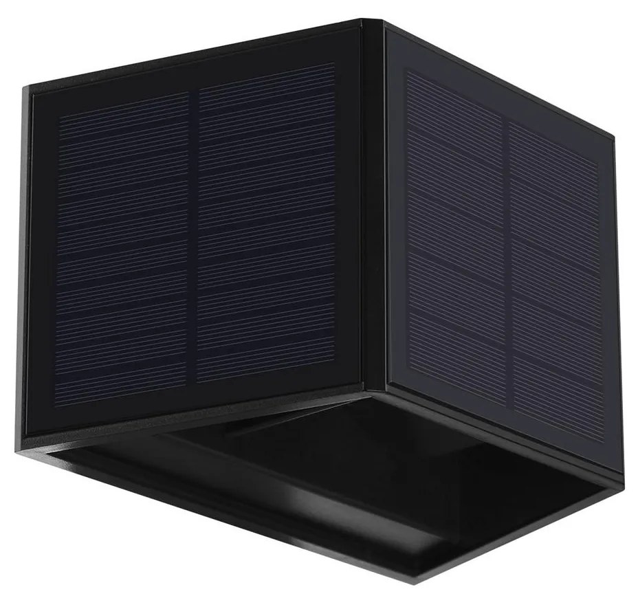 Milagro LED Napelemes fali lámpa WINGS LED/2W/3,2V 3000K IP54 fekete MI2142