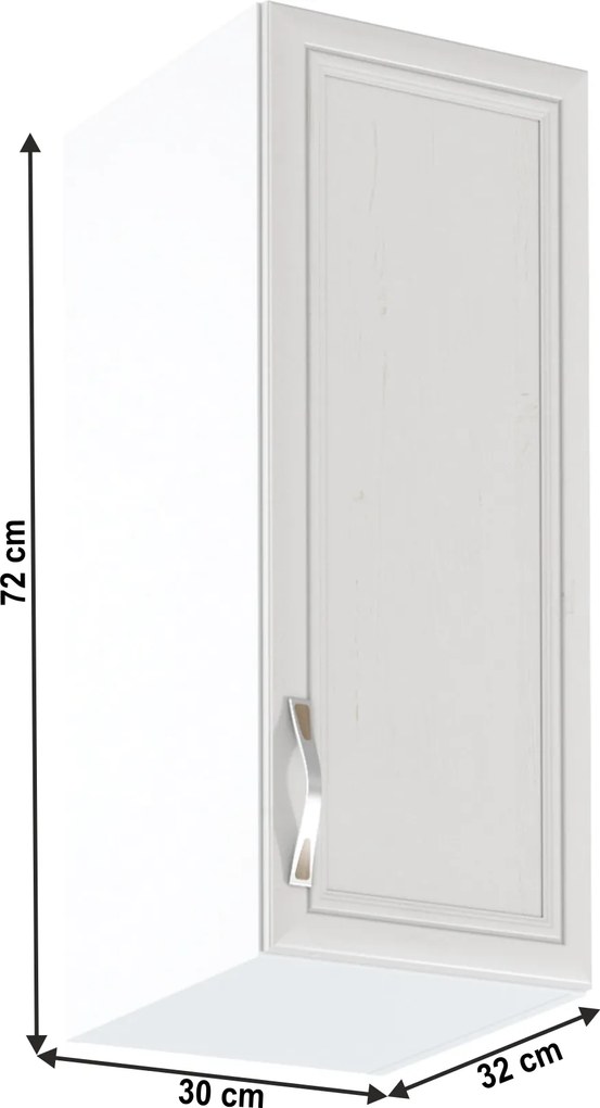 Felsőszekrény G30, jobbos, fehér/sosna Andersen, SICILIA