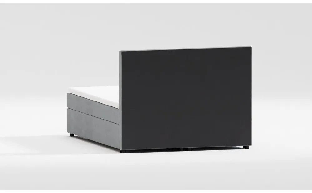 Világosszürke ágyneműtartós boxspring ágy 200x200 cm Rico – Ropez