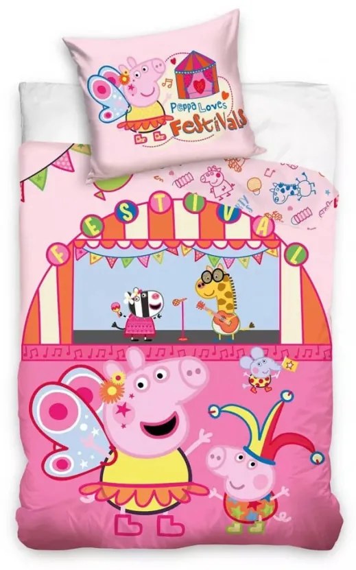 Peppa malac ágyneműhuzat festival 140x200cm 70x90cm