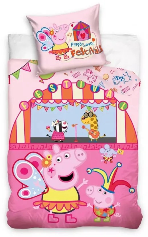 Peppa malac Festival ágyneműhuzat 140×200cm, 70×90 cm