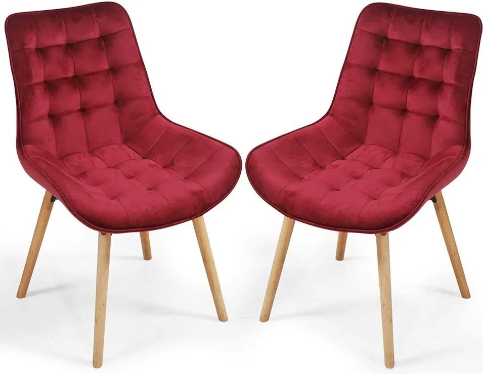 Étkezőszék Skandináv Fa 2db Piros Bársony *brak Csavar*