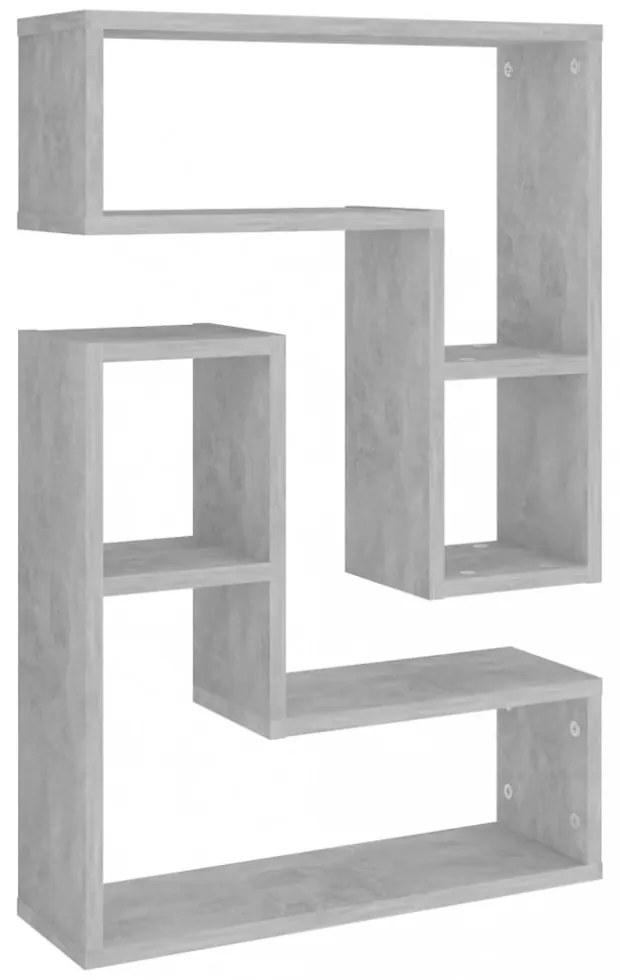 2 db betonszürke szerelt fa fali polc 50 x 15 x 50 cm