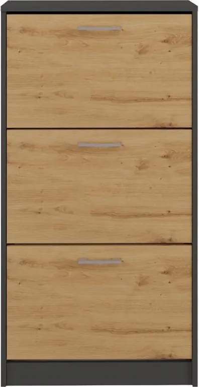 Paula cipősszekrény, antracit-tölgy